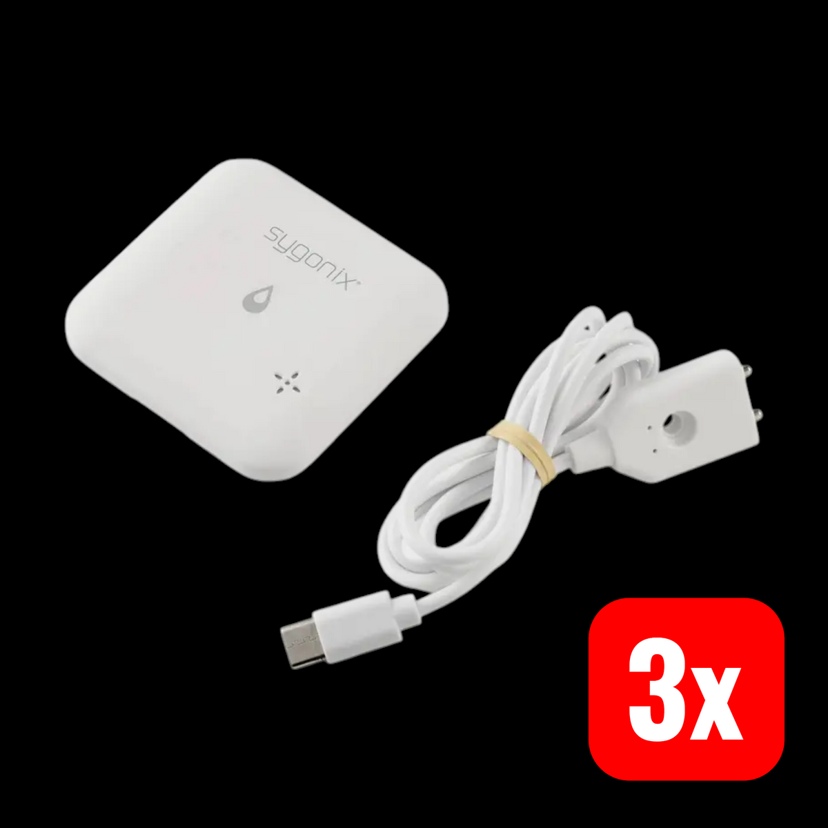 Sygonix Wassermelder Sensor App-Steuerung batteriebetrieben Boden Wand 3 STÜCK - 4064161407555