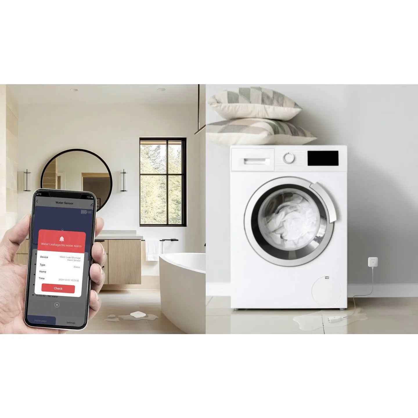 B-Ware Sygonix Wassermelder Sensor Melder App Steuerung Batteriebetrieben 2 Stück - 4064161407555