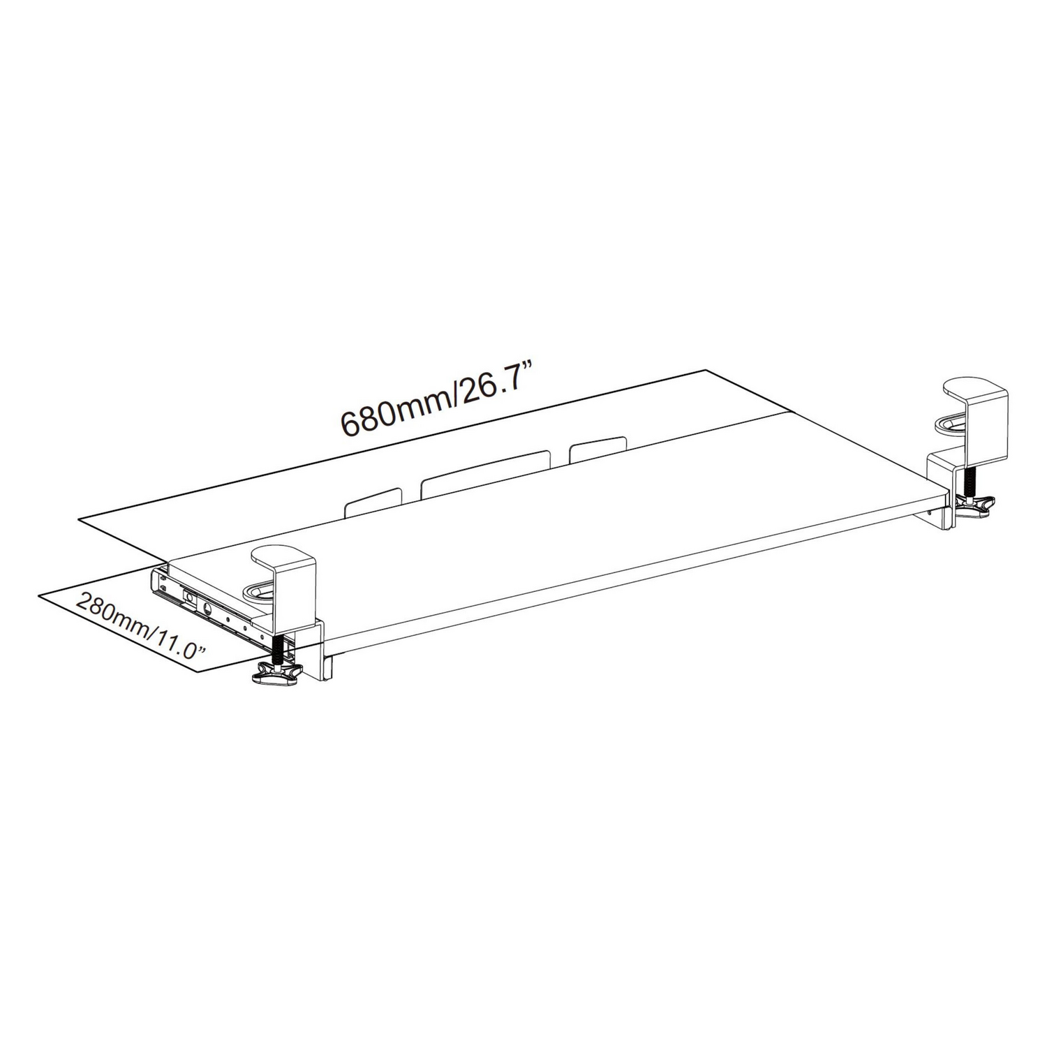 Hjh Office Tastaturablage Tastaturauszug Schreibtisch Stahl Schwarz Vm Kb B-Ware - 4064323037071