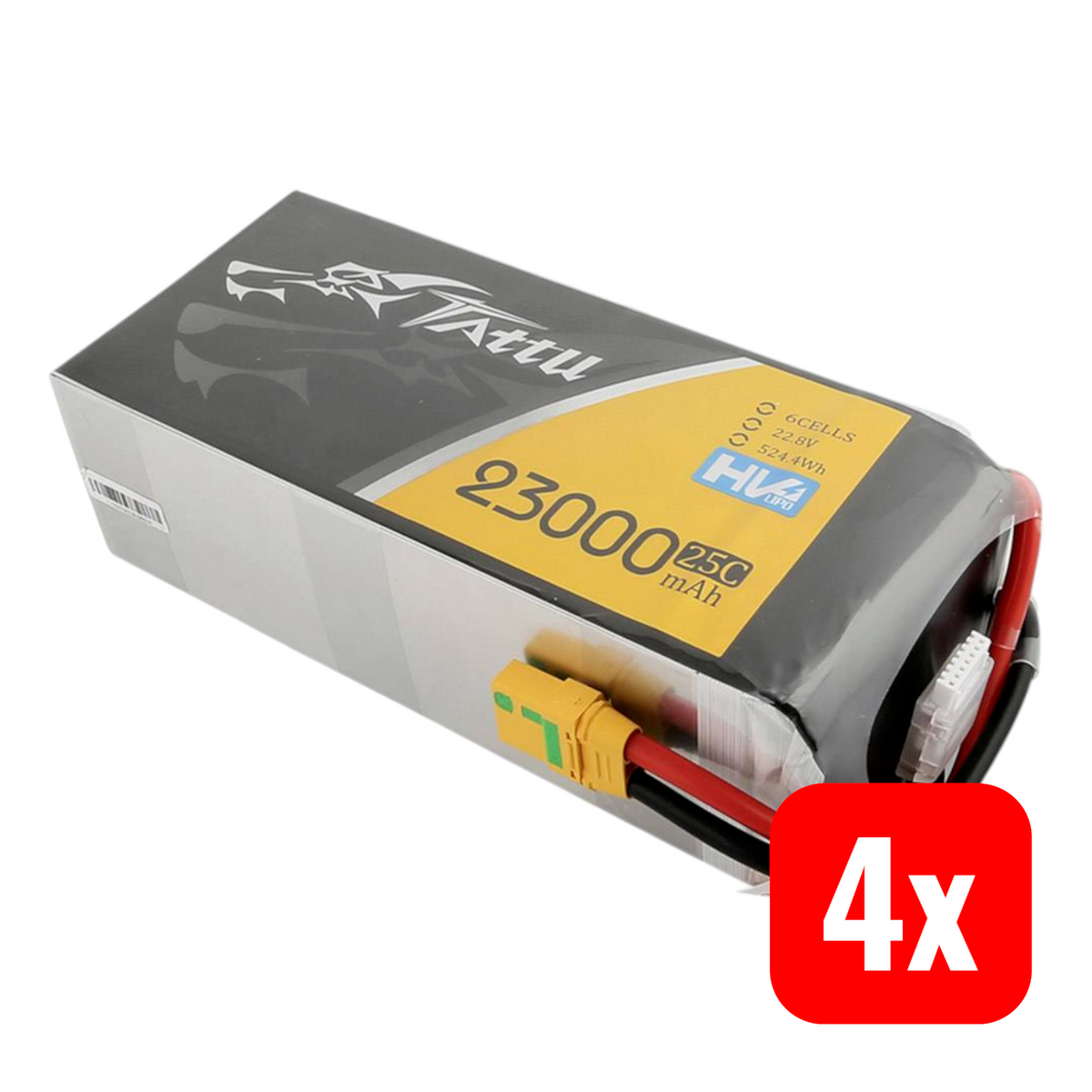 Tattu LiPo 25 C Softcase XT90-S Modellbau-Akkupack Modellbauakku Akku 4 STÜCK - 6928493322581