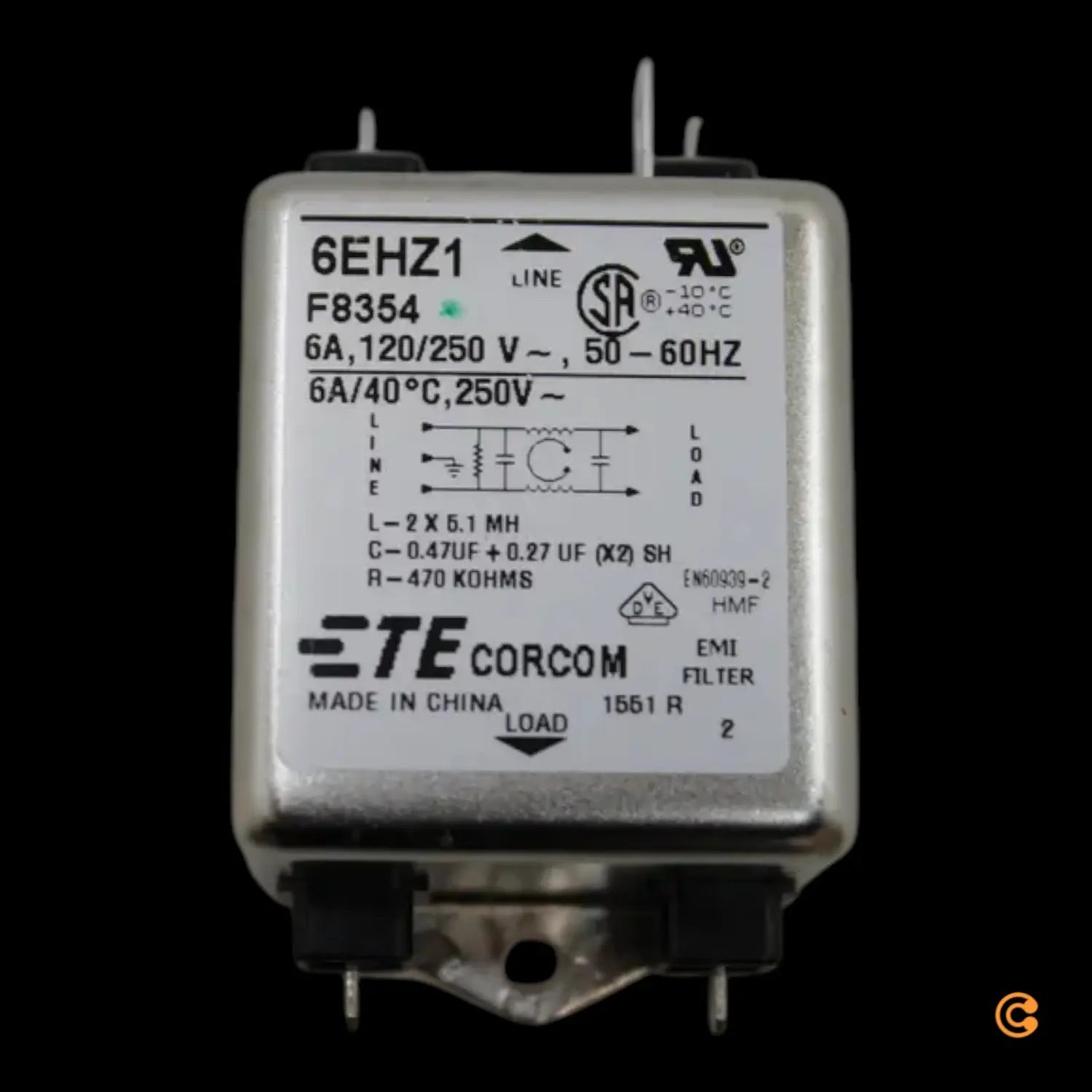 B-Ware Te Connectivity 2 1609037 9 Te Amp Netzfilter Filter Power Line Netzanschluss - 2050006660287