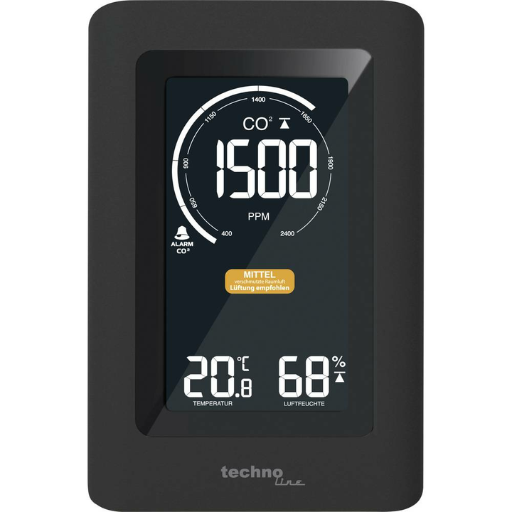 Techno Line Co2 Messgerät Anzeige Luftqualität Lufttester Kohlendioxid Detektor B-Ware