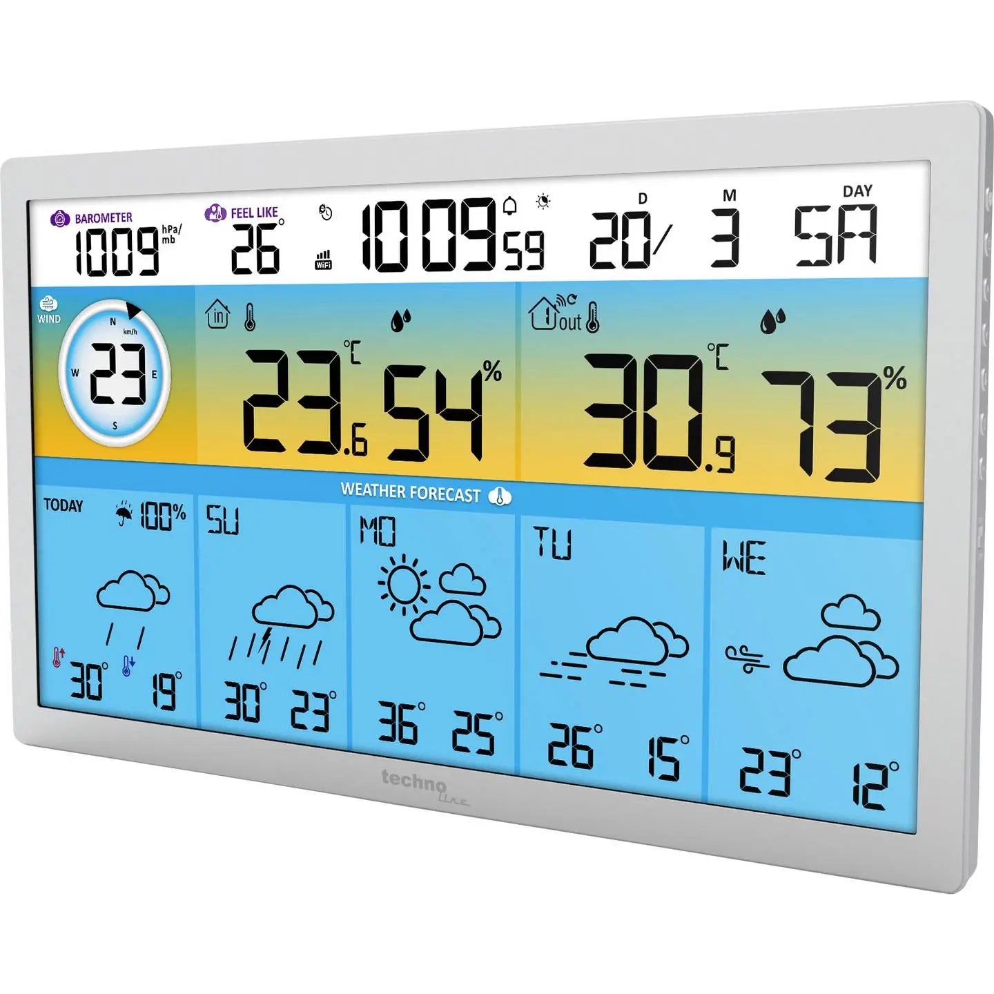 B-Ware Techno Line Funk Wetterstation Station Wlan Wetterdaten Außensender Wd2500 - 4029665425009