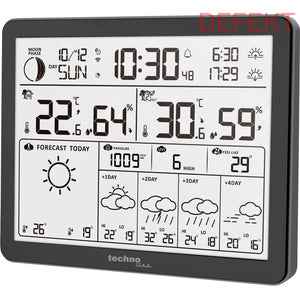 D-Ware Techno Line Wetterstation Station Wlan Tuya Schwarz Außentemperatur Defektware