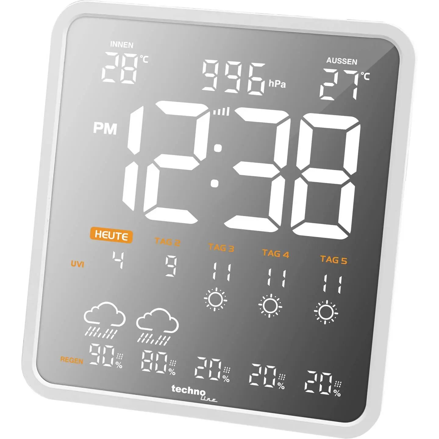 B-Ware Techno Line Wetterstation Funkstation Synonym Wlan Tuya Station Außensender Weiß - 4029665030357