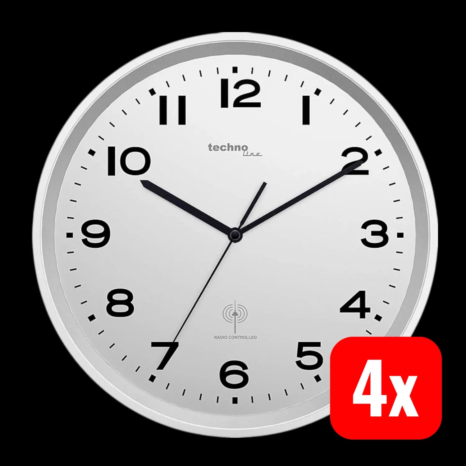 B-Ware Techno Line Funk Wanduhr Uhr Xxl Analog Uhr Analog Dcf 77 Funk Empfang 4 Stück - 4029665285009