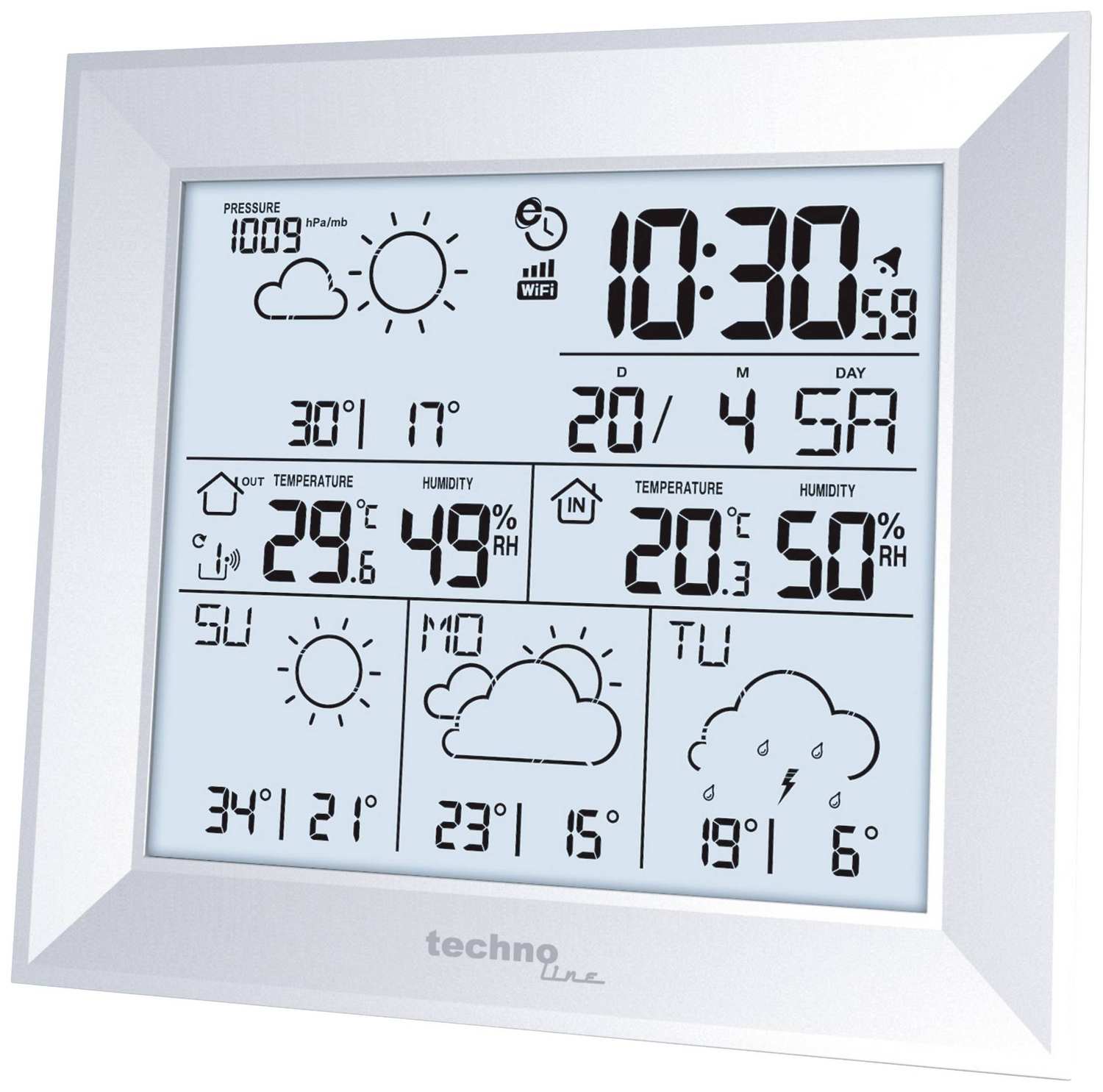 C-Ware Technoline Satelliten Wetterstation Thermometer Hygrosensor Wd2000 Siehe Text - 4029665120003