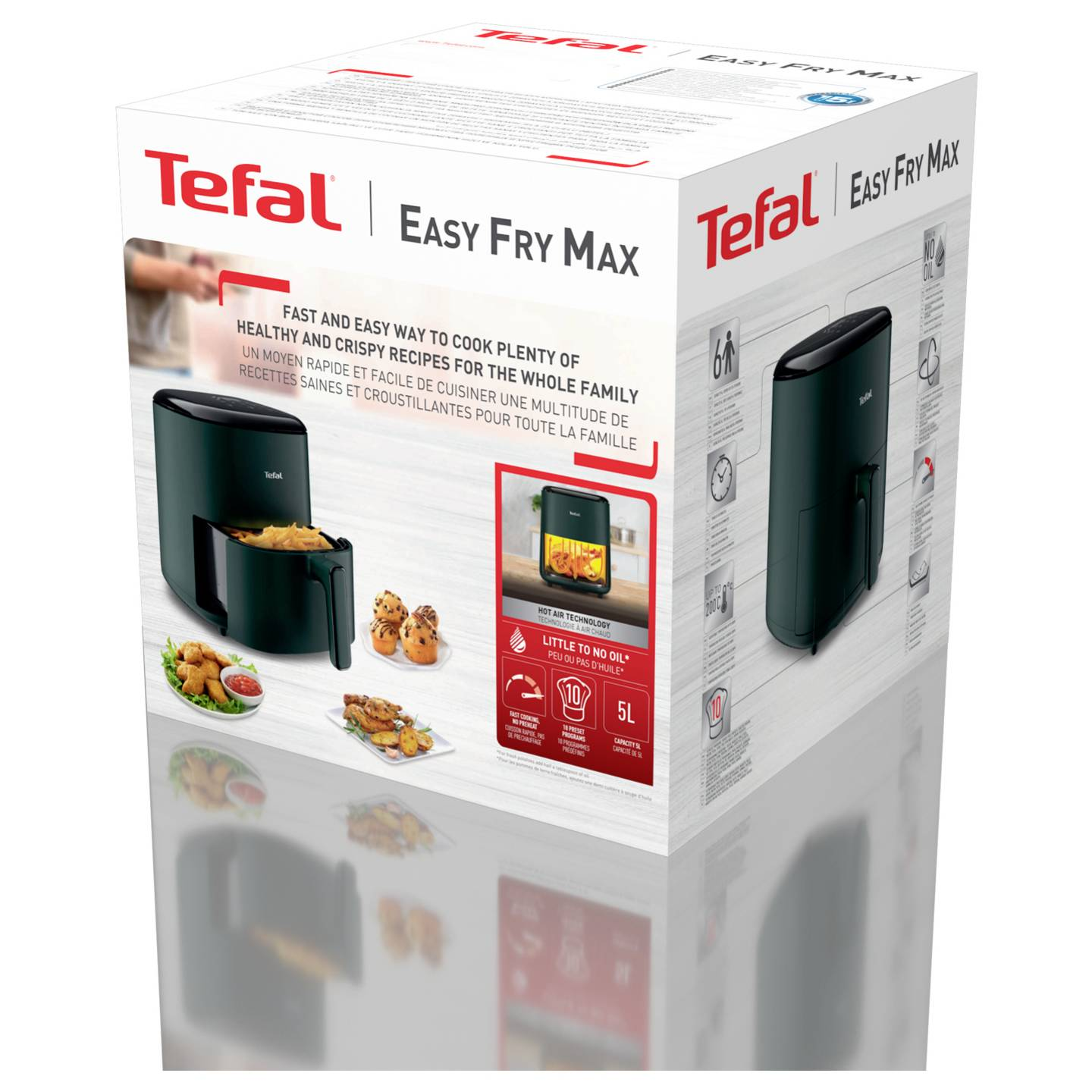 B-Ware Tefal Ey245 B Heißluftfritteuse Fritteuse Airfryer 5l 1500 W Grau  - 3045387291112