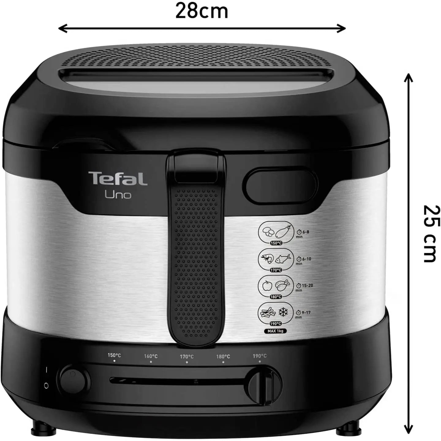 B-Ware Tefal Ff215 D Fritteuse Gerät Frittierer 1 Kg 1600 W Edelstahl Schwarz703 - 3045386381807