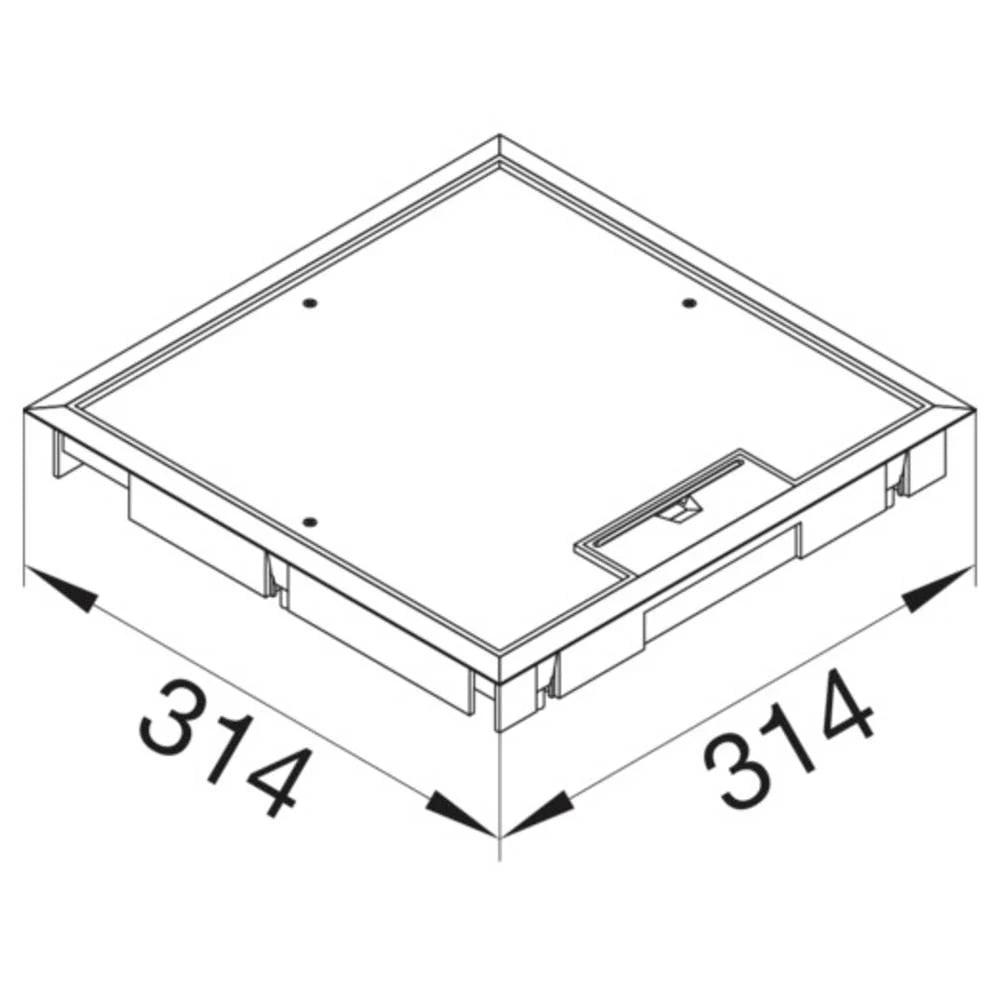 Tehalit Klappdeckel Rahmen Bodendose Q4 294x294mm Polyamid grau 5mm für 8 Dosen - 4012002247259