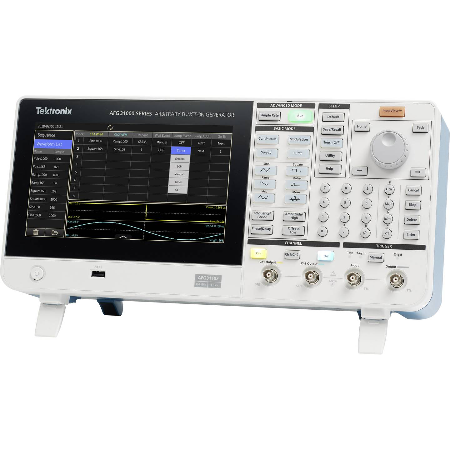 Tektronix Funktionsgenerator Signalgenerator Arbiträr Touchscreen AFG31021 - 4053199583546