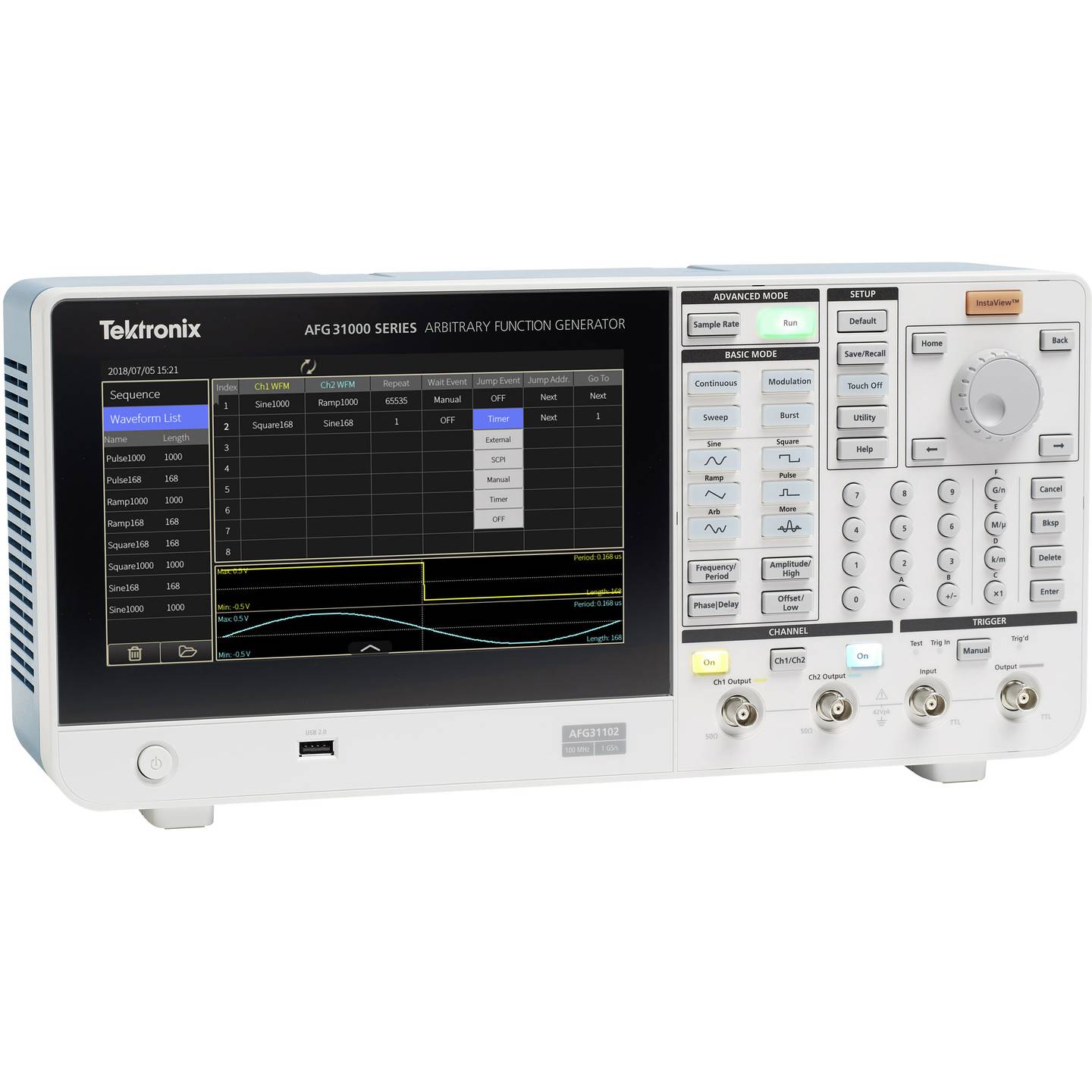 Tektronix Funktionsgenerator Signalgenerator Arbiträr Touchscreen AFG31021 - 4053199583546
