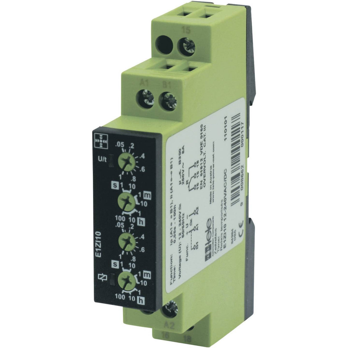 tele Relais Zeitrelais Schaltuhr E1ZI10 Multifunktional Schraubklemme 1 Wechsler - 9008662000117