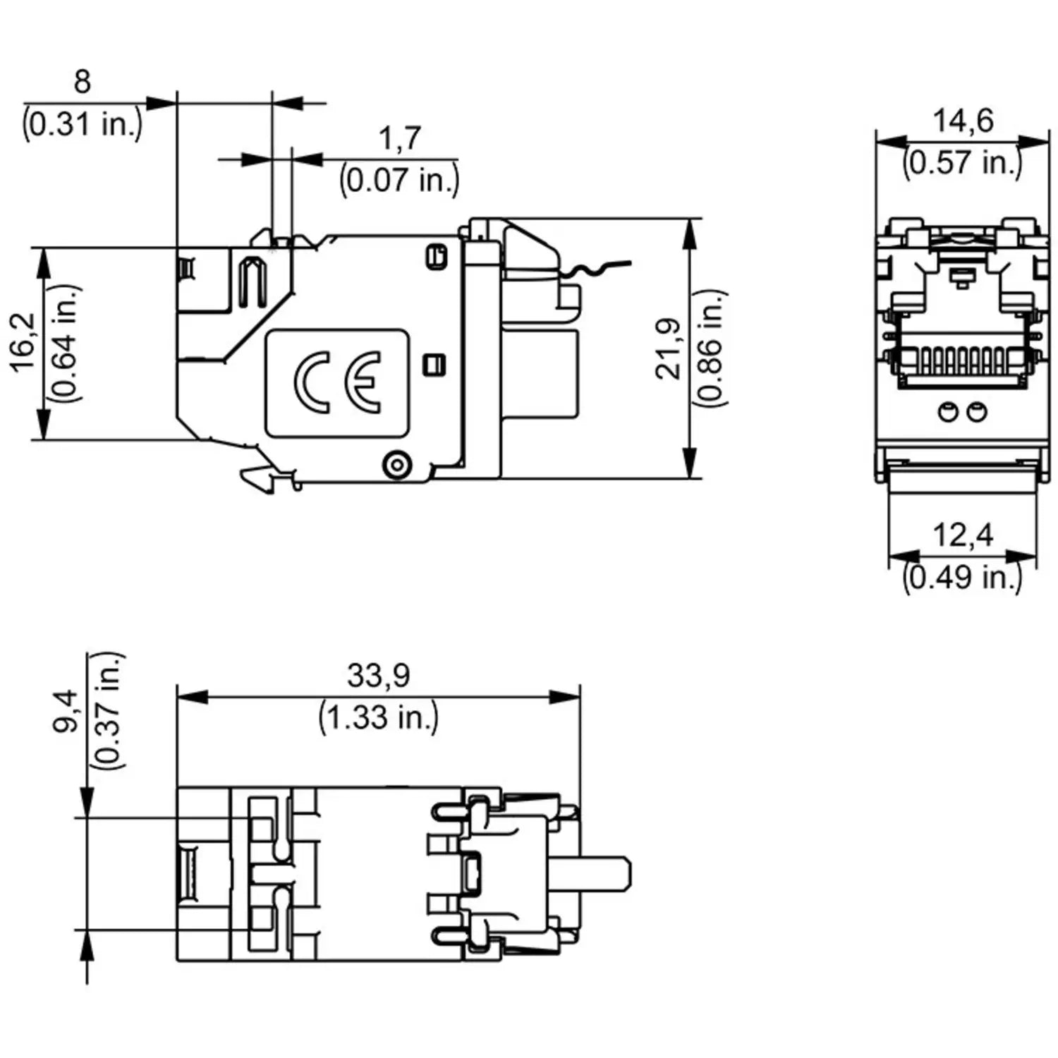 B-Ware Telegärtner Rj45 Steckverbinder Buchse Netzwerkadapter Cat 8.1 Metall 8 P8 C - 4064161280561