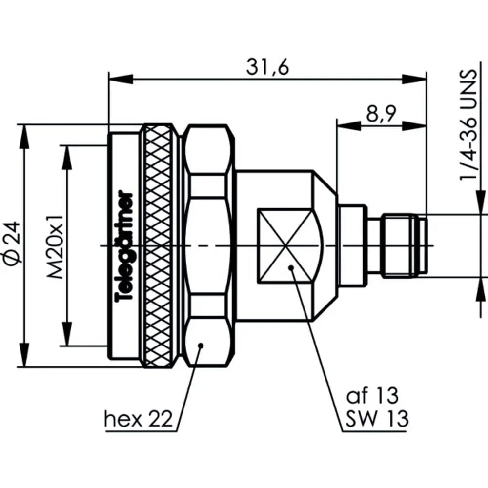 B-Ware Telegärtner Adapter Verbindung Koaxialstecker 4.3 10   3,5 Stecker Buchse - 4018359545796