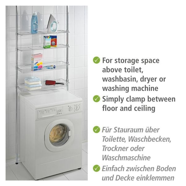 Wenko Teleskopregal Regal Ellera Chrom 65-285cm hohe Stabilität 71cm 20cm - 4008838185971