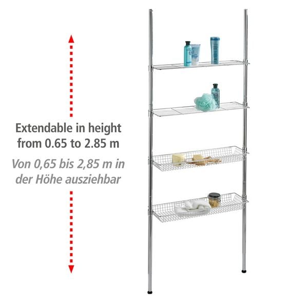 Wenko Teleskopregal Regal Ellera Chrom 65-285cm hohe Stabilität 71cm 20cm - 4008838185971