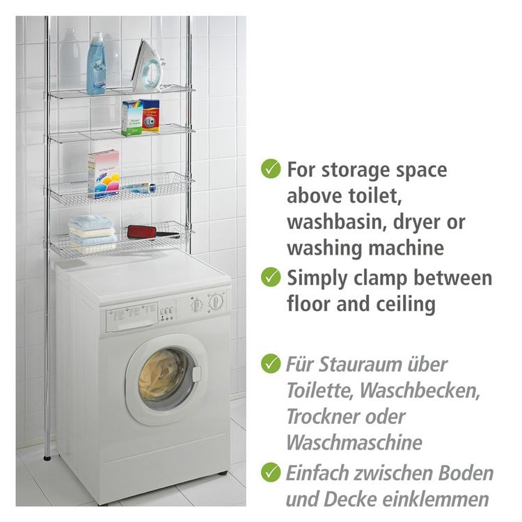 Wenko Teleskopregal Regal Ellera Chrom 65-285cm hohe Stabilität 71cm 20cm - 4008838185971