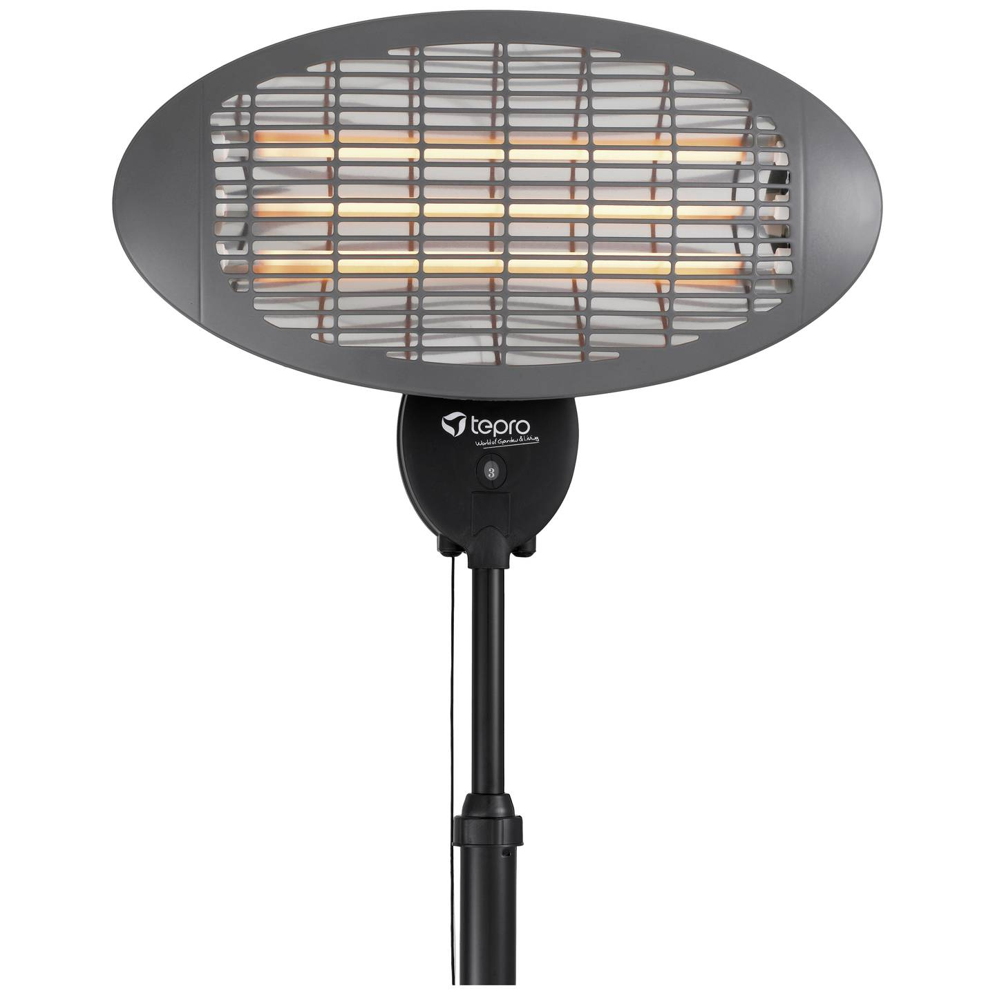 B-Ware Tepro Garten Terrassen Strahler Heizstrahler 2000 W Schwarz Outdoor - 4011964021402