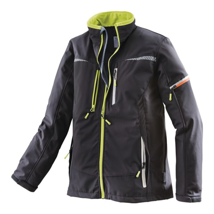Terrax Softshelljacke Jacke Berufsjacke Xxl Schwarz Limette Polyester B-Ware - 4055316258986
