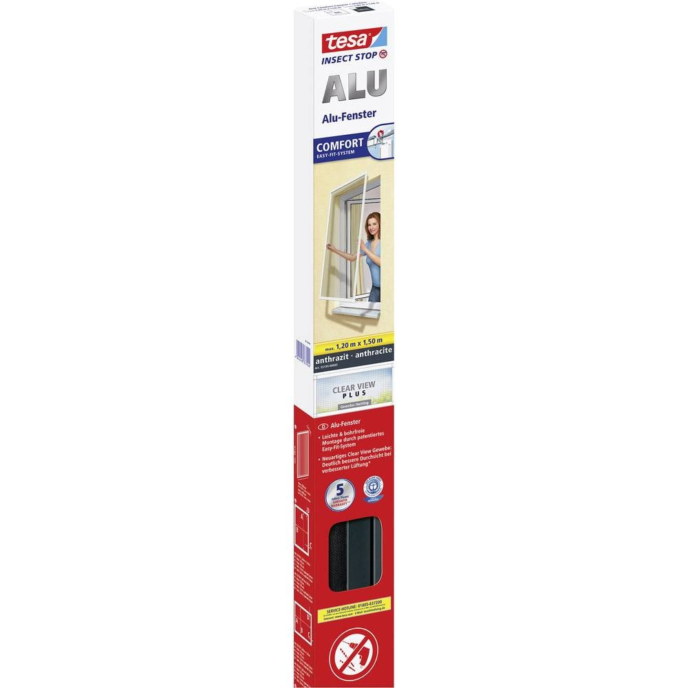 Tesa Alu Comfort 55195 00003 00 Fliegengitter 1200 Mm X 1500 Mm Anthrazit Gitter B-Ware - 4042448377944