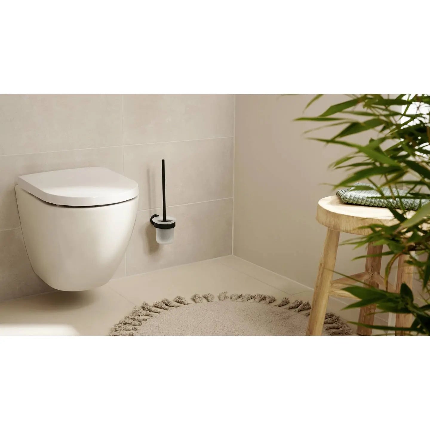 B-Ware Tesa Klobürsten Garnitur Wc Garnitur Toilettenbürsten Set Moon Schwarz Metall - 4063565127243
