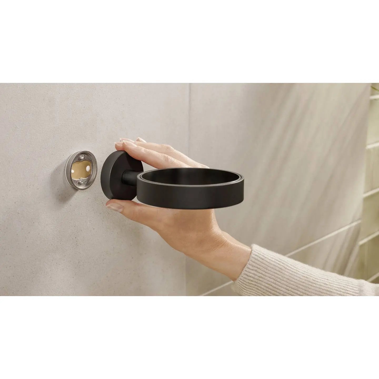 B-Ware Tesa Klobürsten Garnitur Wc Garnitur Toilettenbürsten Set Moon Schwarz Metall - 4063565127243