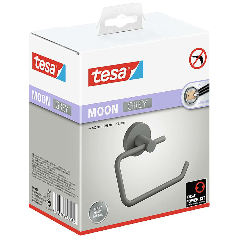 B-Ware Tesa Moon Grey Toilettenpapierhalter Klopapierhalter Ohne Bohren Metall Grau - 4063565127373