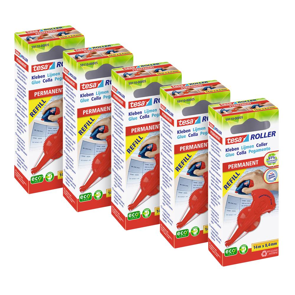 B-Ware Tesa 5er Nachfüllkassette Eco Logo Permanent Kleberoller Nachfüll Kassette 5 Sets - 4063565133206