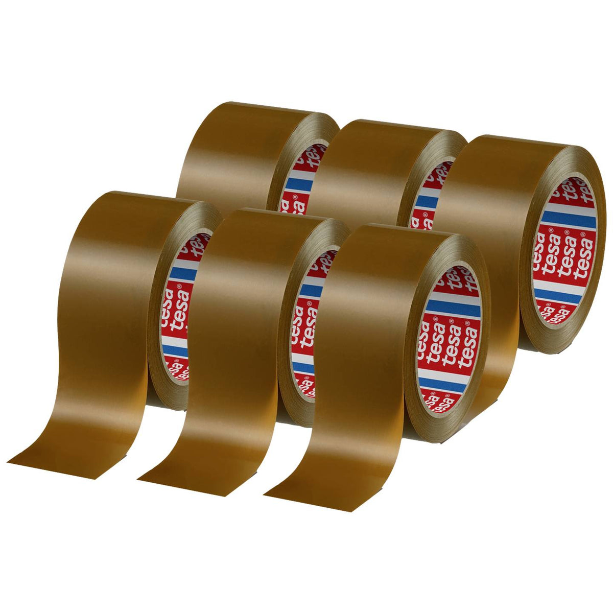 Tesa Packband Paketband braun 4124 PVC 6 Rollen 66m x 50mm Naturkautschuk - 4005801197481