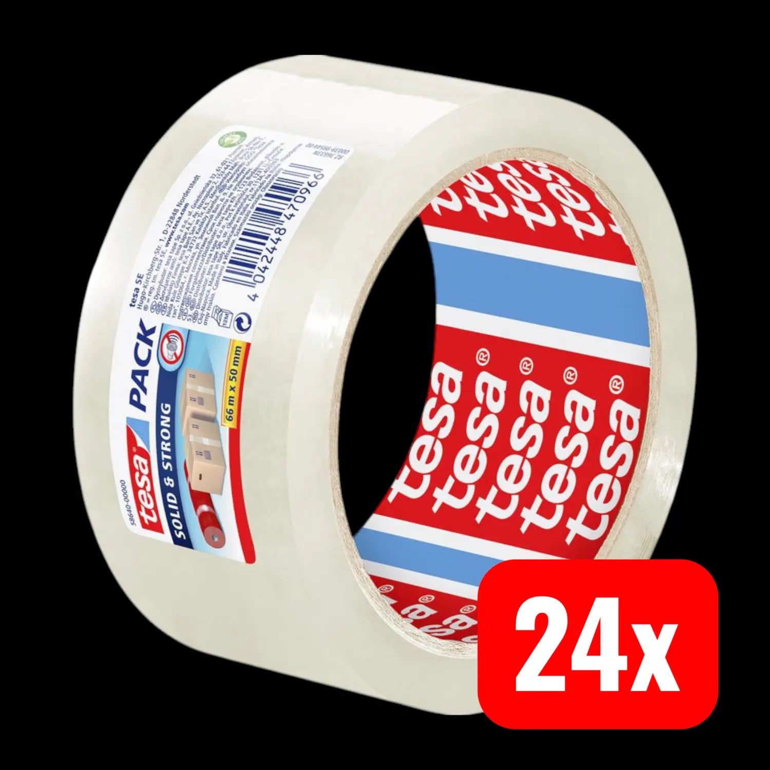 B-Ware Tesa Tesapack Solid & Strong Packband Transparent Rolle 66 M X 50 Mm 24 Stück - 4042448470966
