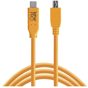 B-Ware Tether Tools Usb Kabel Usb Kabel Datenkabel Usb C Stecker Micro B Orange 4,60 M
