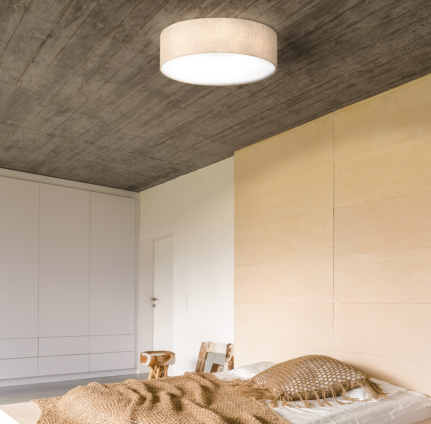 B-Ware Fischer & Honsel Textil Deckenleuchte Thor Deckenlampe Stoffschirm Lampe ø 6067