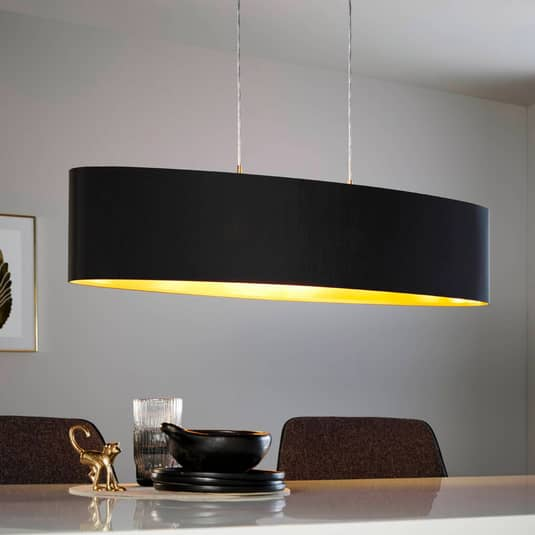 B-Ware Eglo Textil Hängeleuchte Hängeleuchte Deckenlampe Lecio 100cm Schwarz Siehe Text - 9002759316167