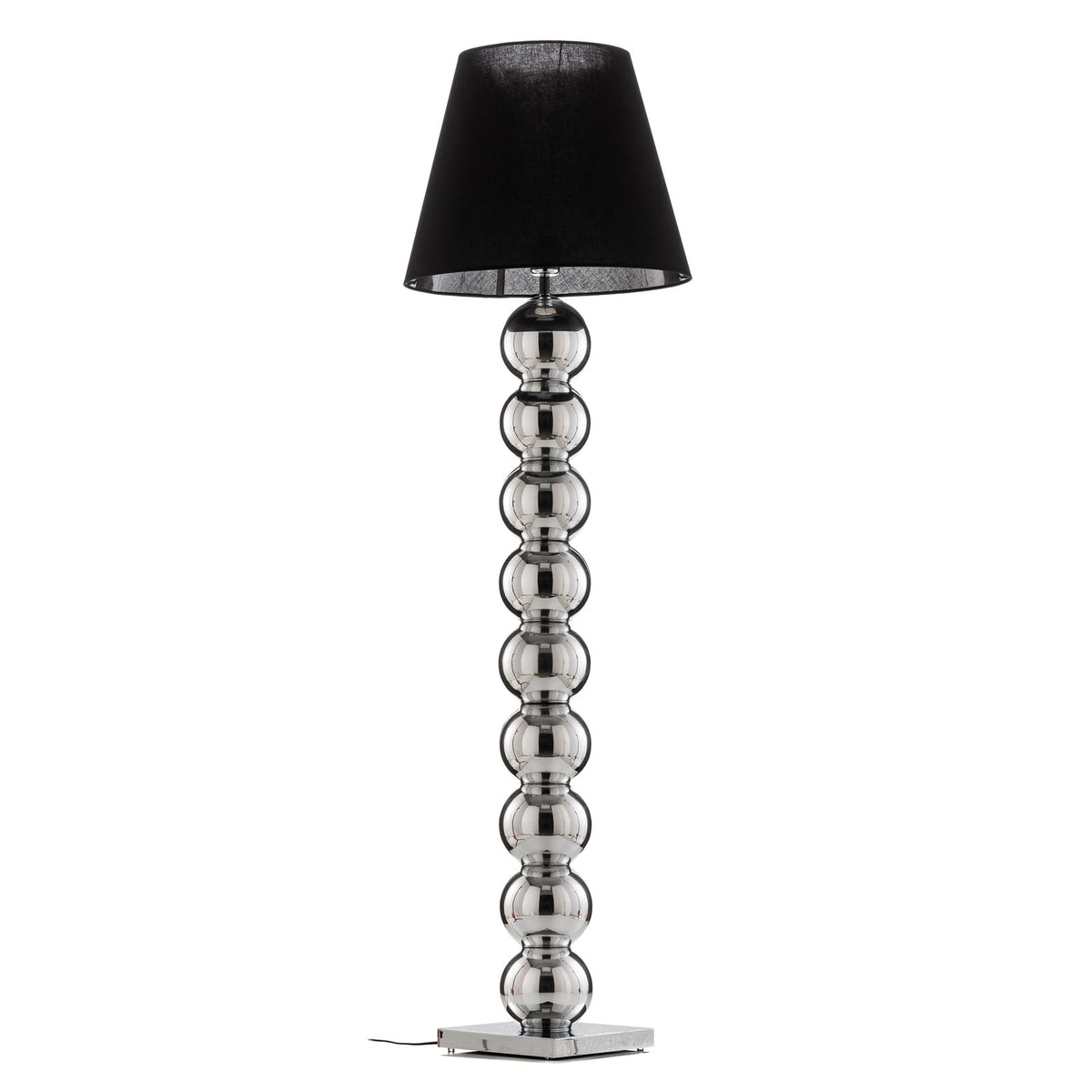 Textil-Stehlampe Fulda Schirm schwarz Fuß chrom Stehleuchte Lampe Leuchte Spot - 5902553217087