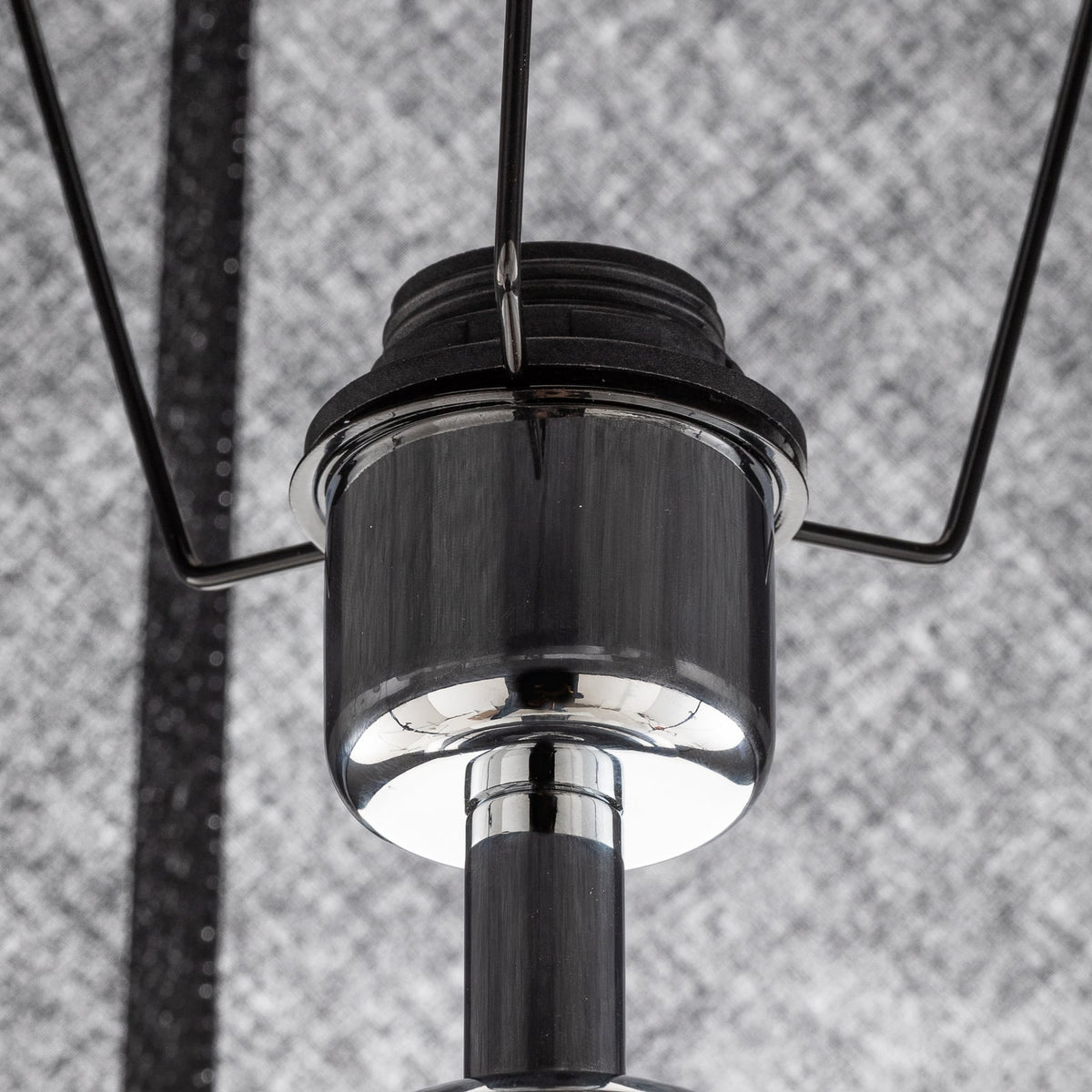 Textil-Stehlampe Fulda Schirm schwarz Fuß chrom Stehleuchte Lampe Leuchte Spot - 5902553217087