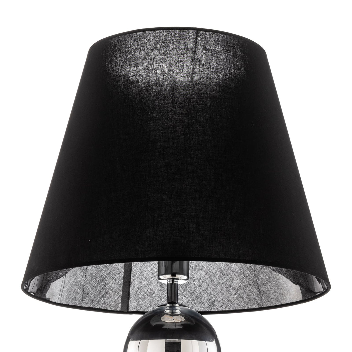 Textil-Stehlampe Fulda Schirm schwarz Fuß chrom Stehleuchte Lampe Leuchte Spot - 5902553217087