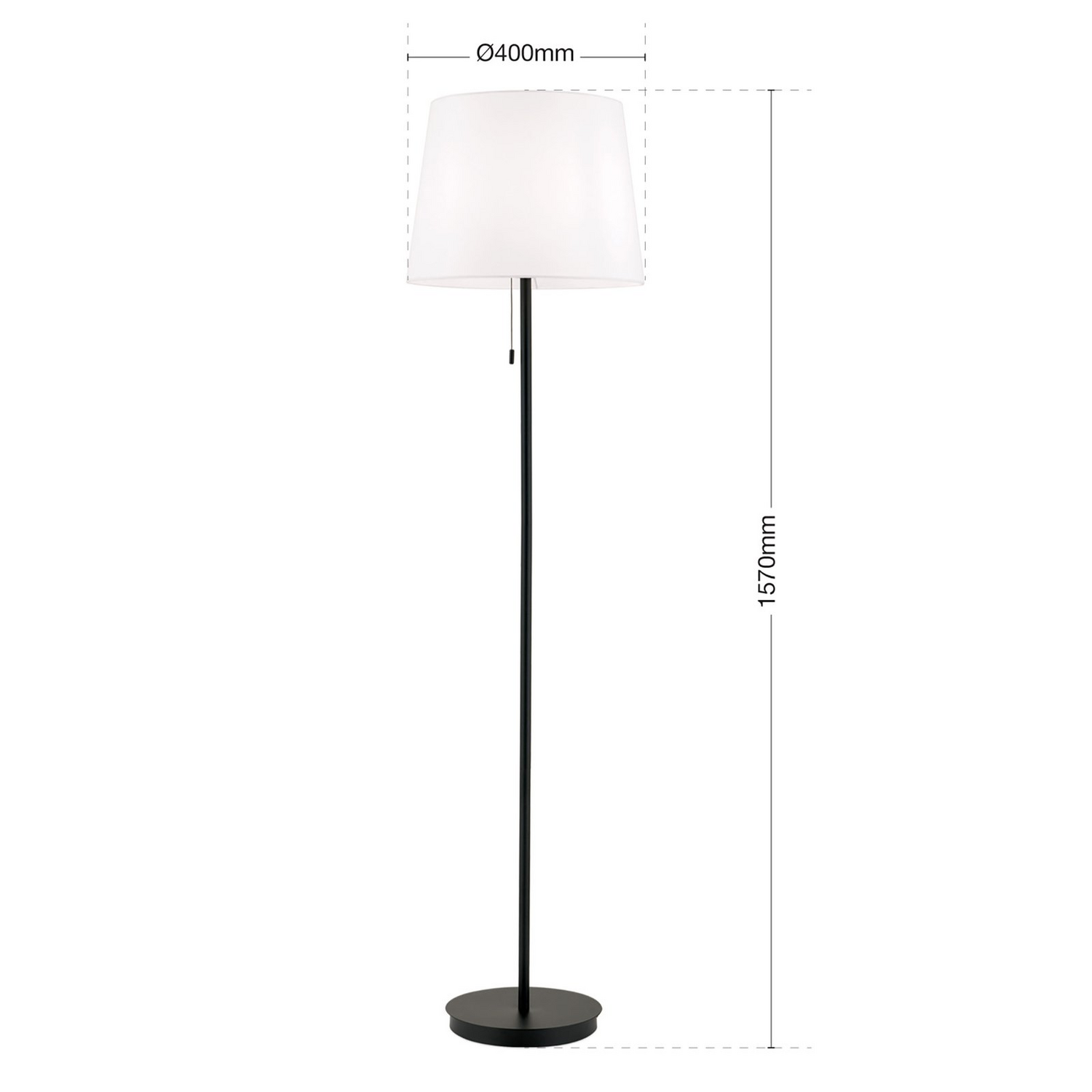 B-Ware Textil Stehleuchte Ludwig Schwarz Matt Stehlampe Lampe Leuchte Spot Leselampe - 9003090273638