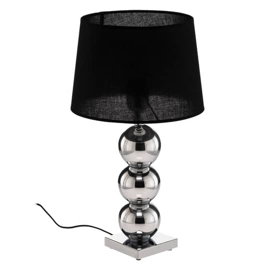 B-Ware Euluna Textil Tischlampe Fulda Schreibtischlampe E27 Schirm Schwarz Fuß Chrom - 5902553217070