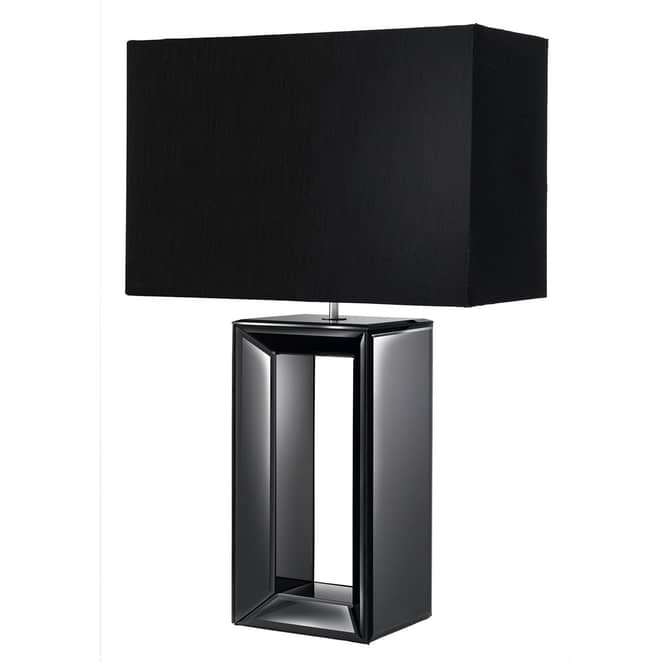 Searchlight Textil Tischleuchte Mirror Tischlampe Tischlicht Leuchte E27 Schwarz B-Ware - 5013874416667