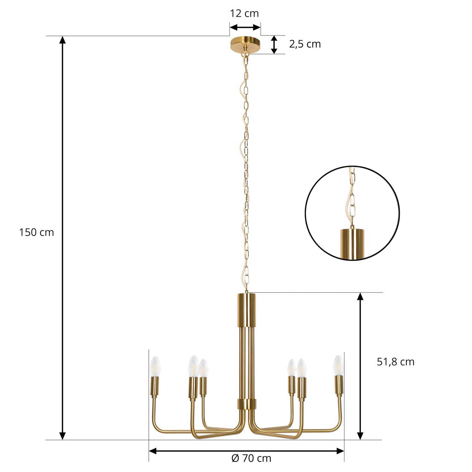 Lindby Elanova Kronleuchter Sechsflammig Pendelleuchte Lampe Siehe Text/Foto B-Ware - 4251911745955
