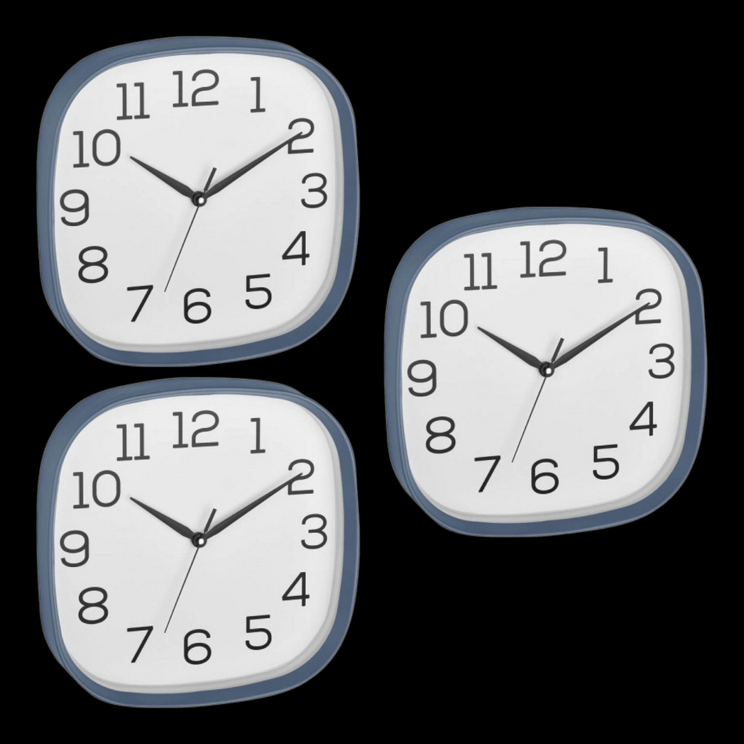 Tfa 60.3053.06 Blau Kunststoff Glas Wanduhr Uhr Analoguhr 3 Stück B-Ware