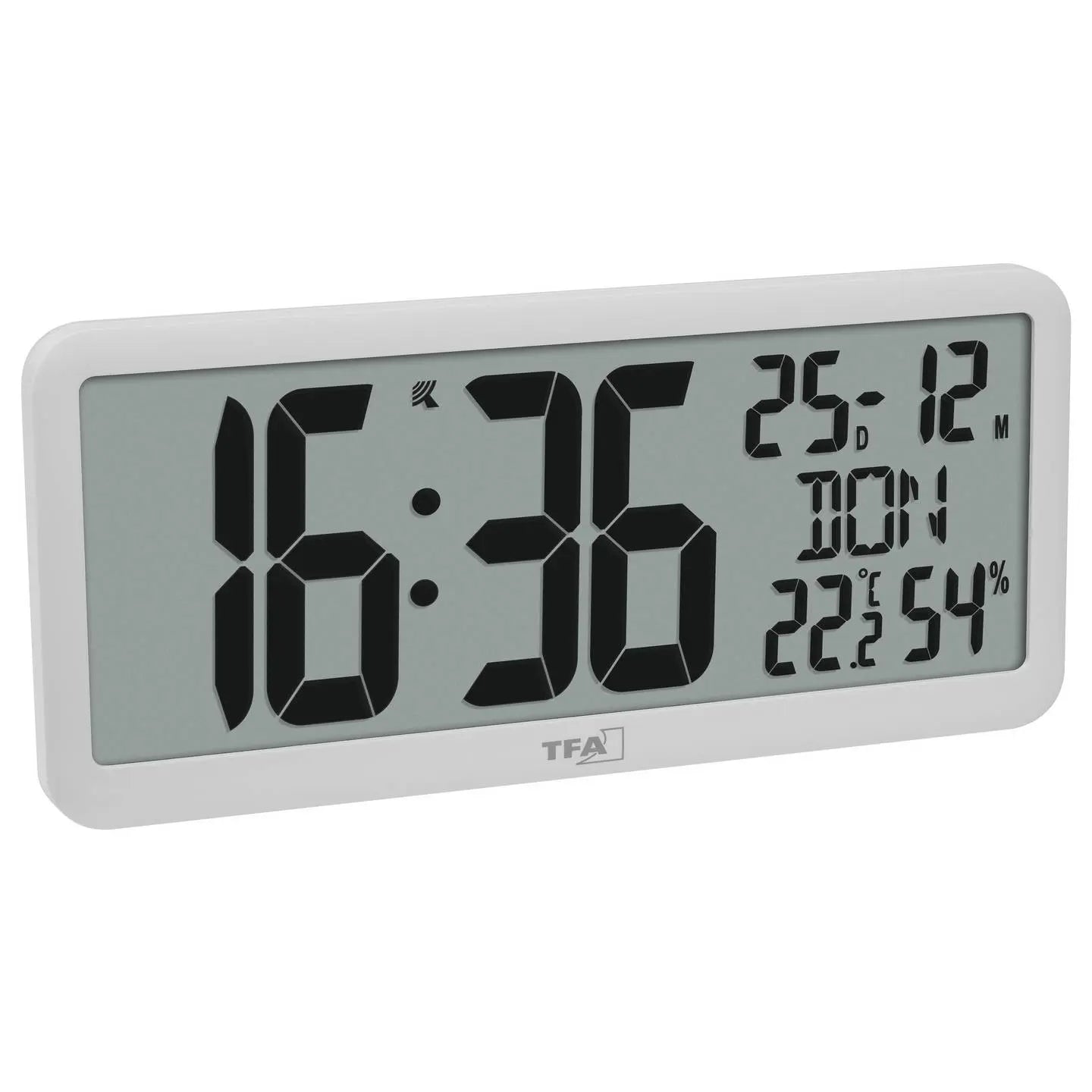 B-Ware Tfa Dostmann Wanduhr Uhr Funkuhr Digital Weiß Großes Display Innentemperatur - 4009816043474