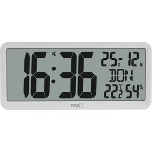 B-Ware Tfa Dostmann Wanduhr Uhr Funkuhr Digital Weiß Großes Display Innentemperatur