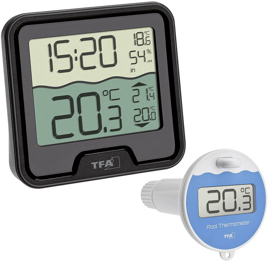Tfa Dostmann Marbella Poolthermometer Thermometer Temperaturfühler Pool Schwarz  B-Ware - 4009816033420