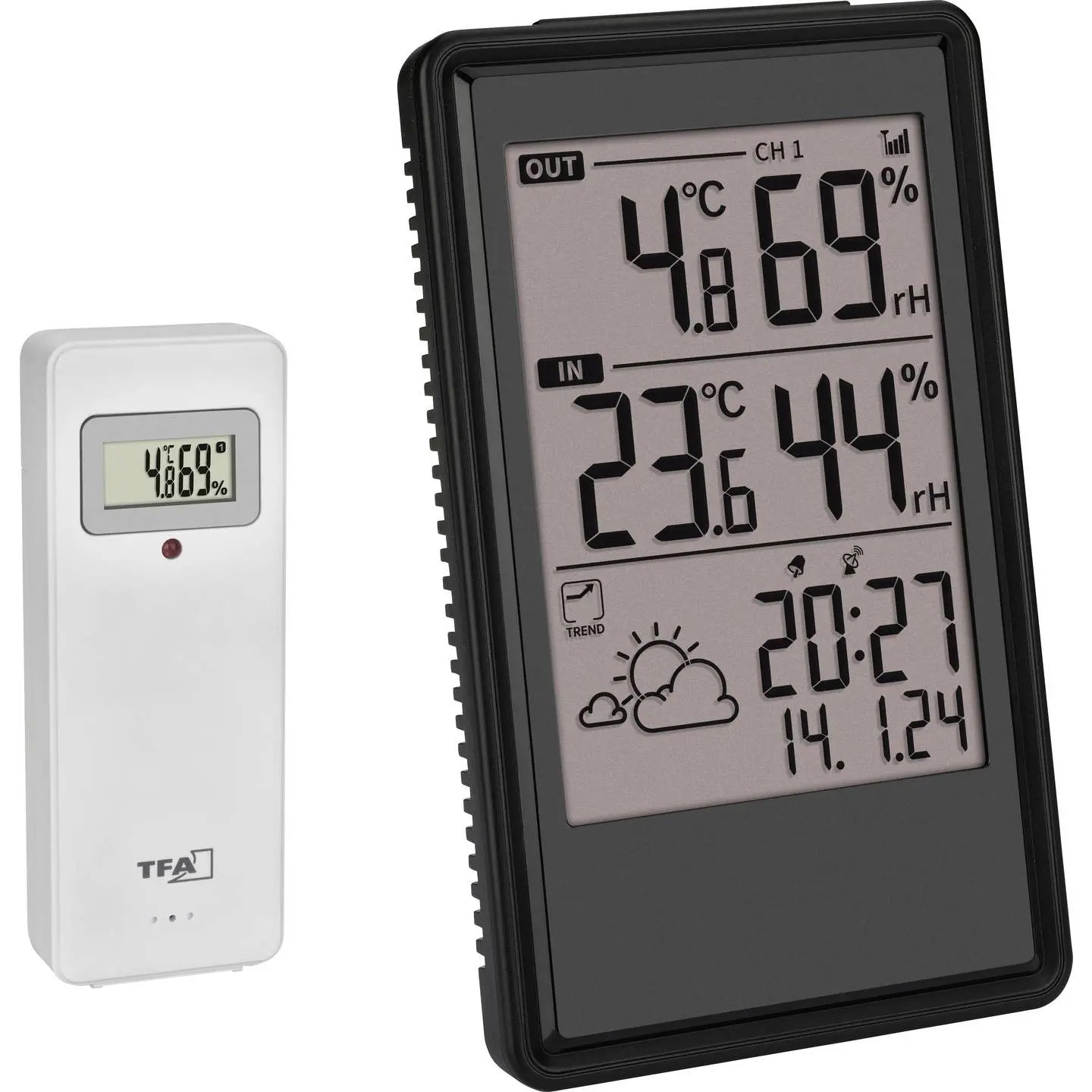 B-Ware Tfa Funk Wetterstation Thermometer Hygrometer Uhr Schwarz Außensender Vorhersage - 4009816042071