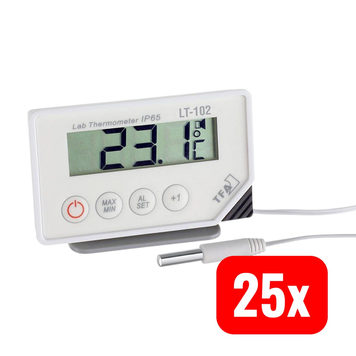 TFA Dostmann Kabelgebundenes LT-102 Thermometer IP65 Weiß 3 m 25 STÜCK - 4009816035714