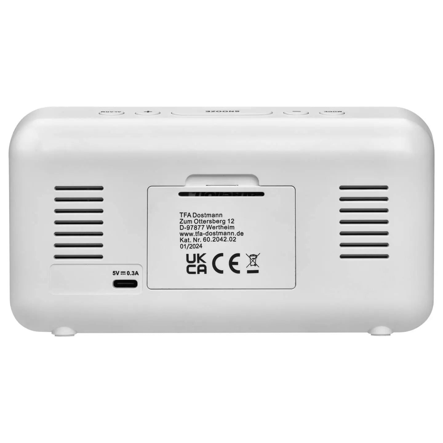 B-Ware Tfa Wecker Uhr Digitalanzeige Textilbezug Led Display Snooze Datum Usb Kabel230 - 4009816041203