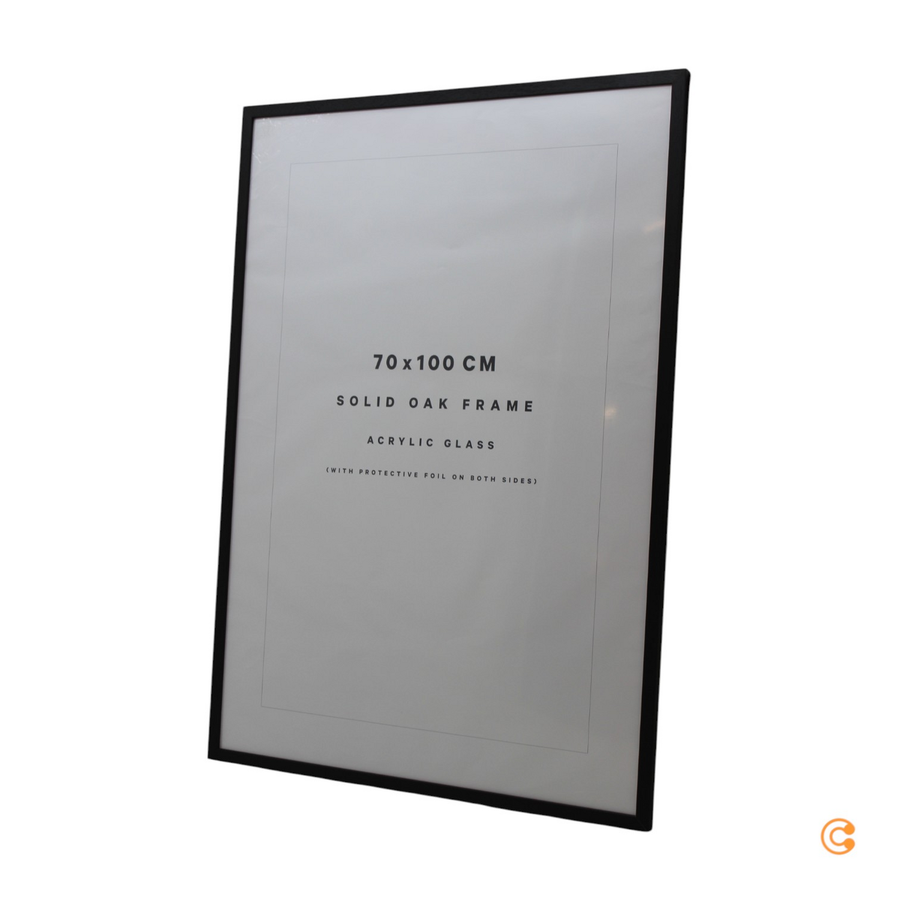The Poster Club   Bilderrahmen Eiche Schwarz Plexiglas 70 X 100 Cm Rahmen B-Ware - 5713713081734