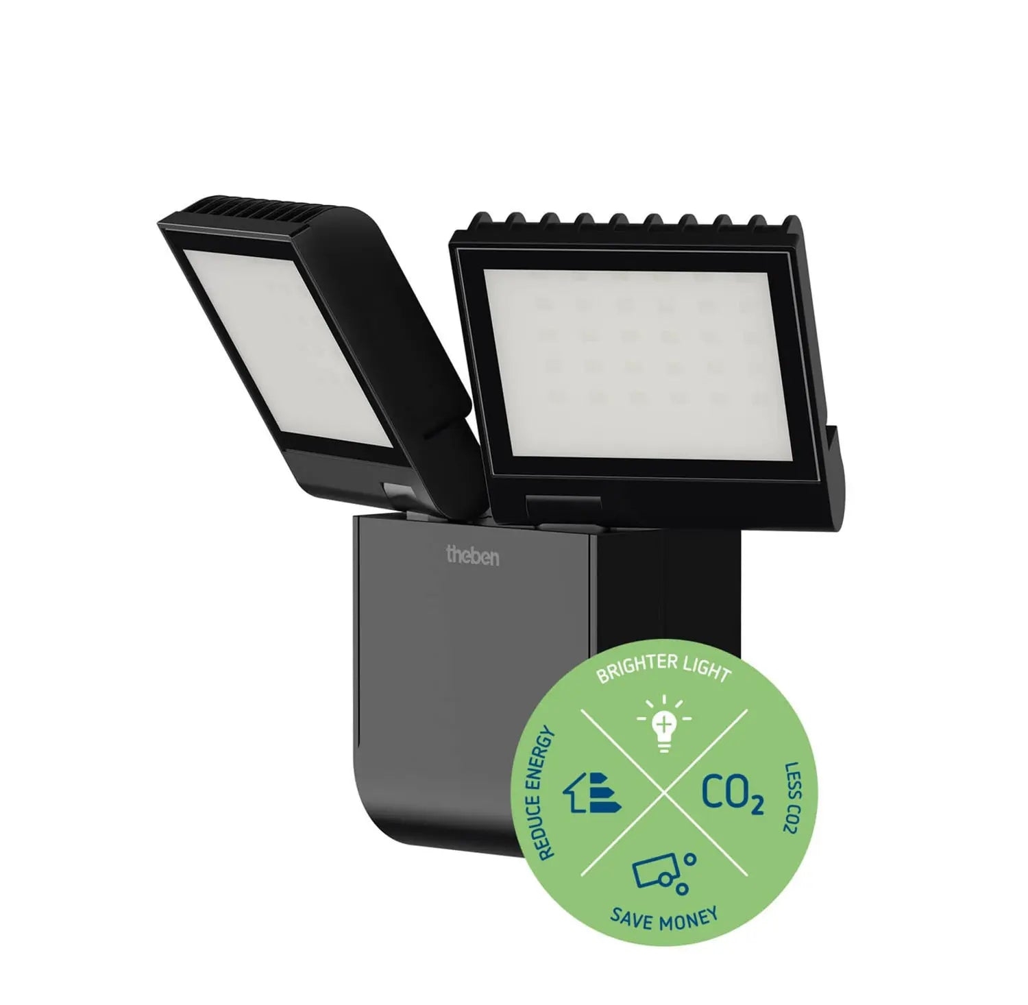 B-Ware Theben Außenwandleuchte Wandleuchte Led Außenstrahler The Leda Schwarz 2 Flammig - 4003468101865
